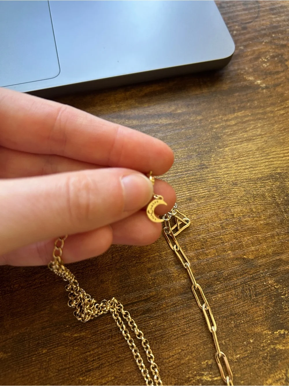 Lili Claspe Gold Tone Baby Link Choker with Pearl 16 in